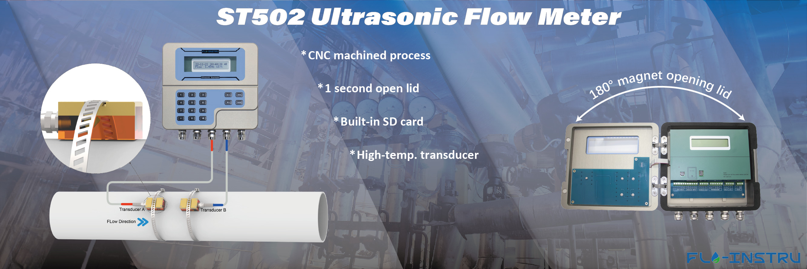 Chất lượng Clamp-on siêu âm Flowmeter nhà máy