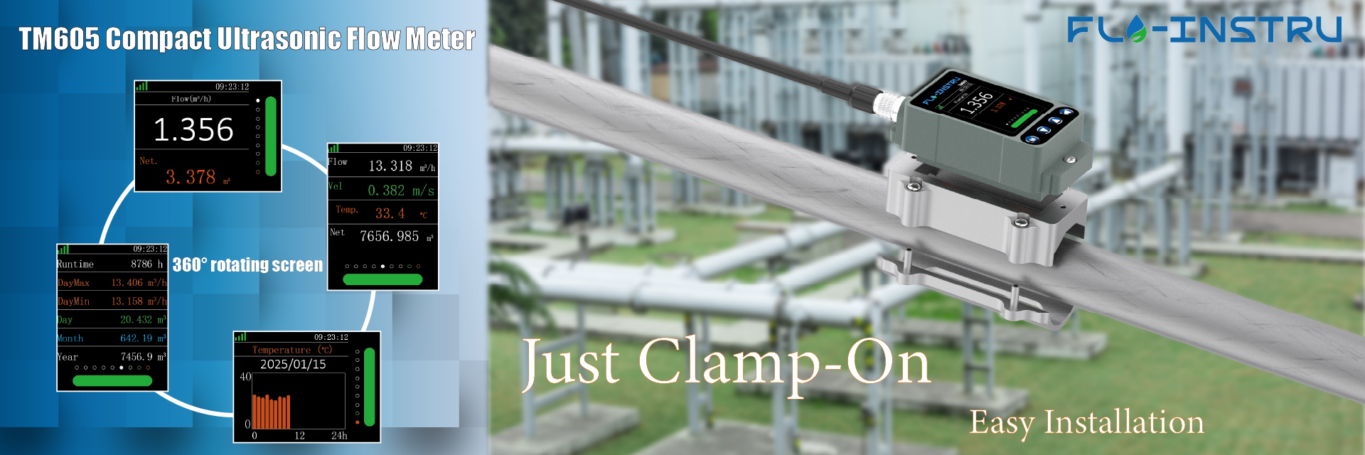Chất lượng Clamp-on siêu âm Flowmeter nhà máy