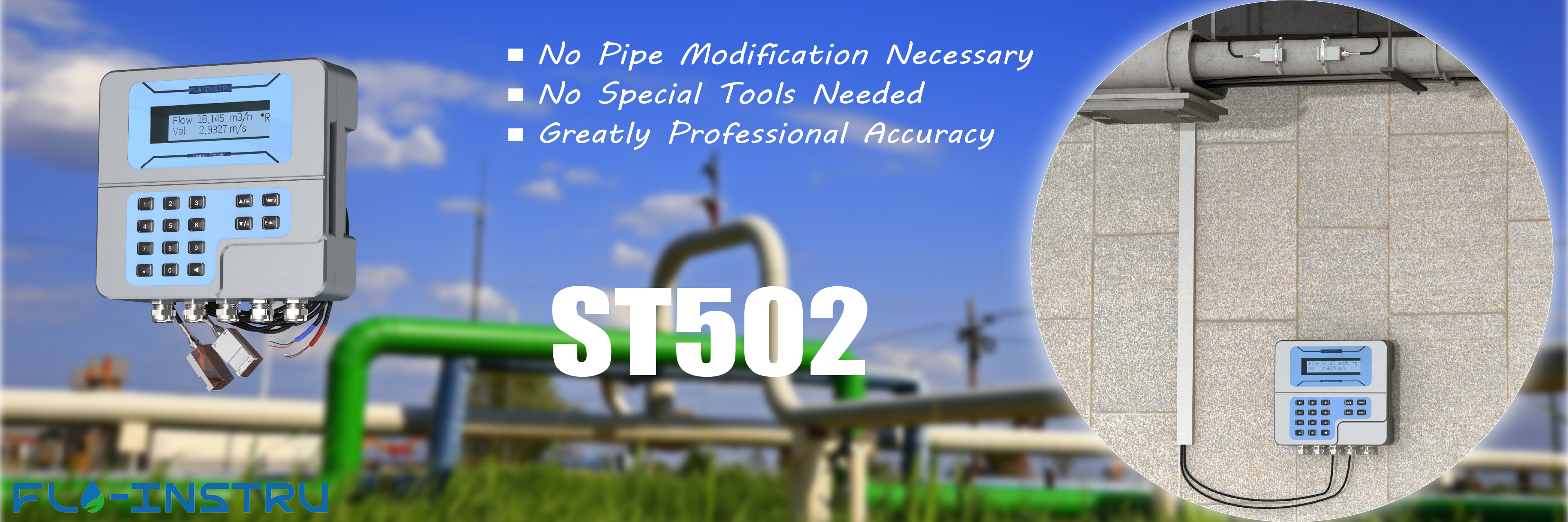 Chất lượng Clamp-on siêu âm Flowmeter nhà máy